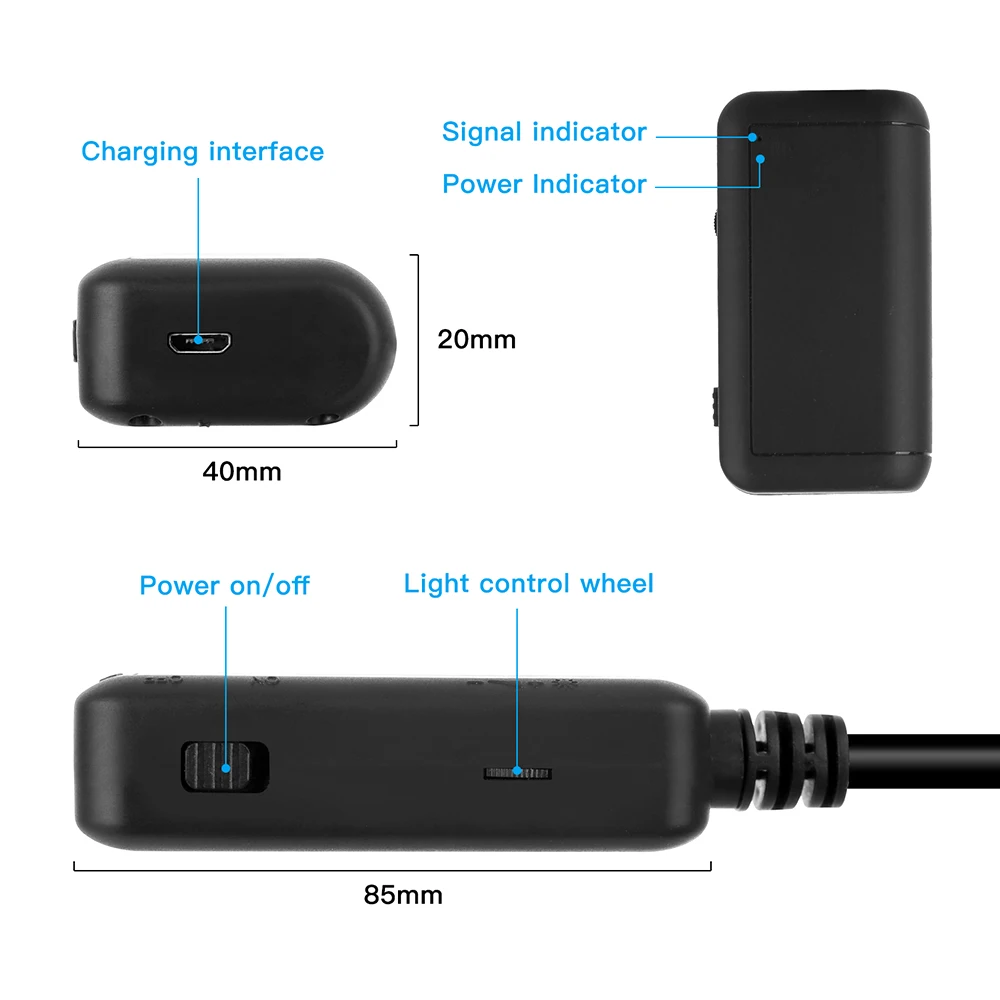 F220 5.5mm IP67 Waterproof Industrial WiFi Endoscope Borescope Inspection Camera Built-in 6 LEDs for iOS/Android Smartphones | Инструменты