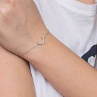 Женский браслет-цепочка из нержавеющей стали с полумесяцем