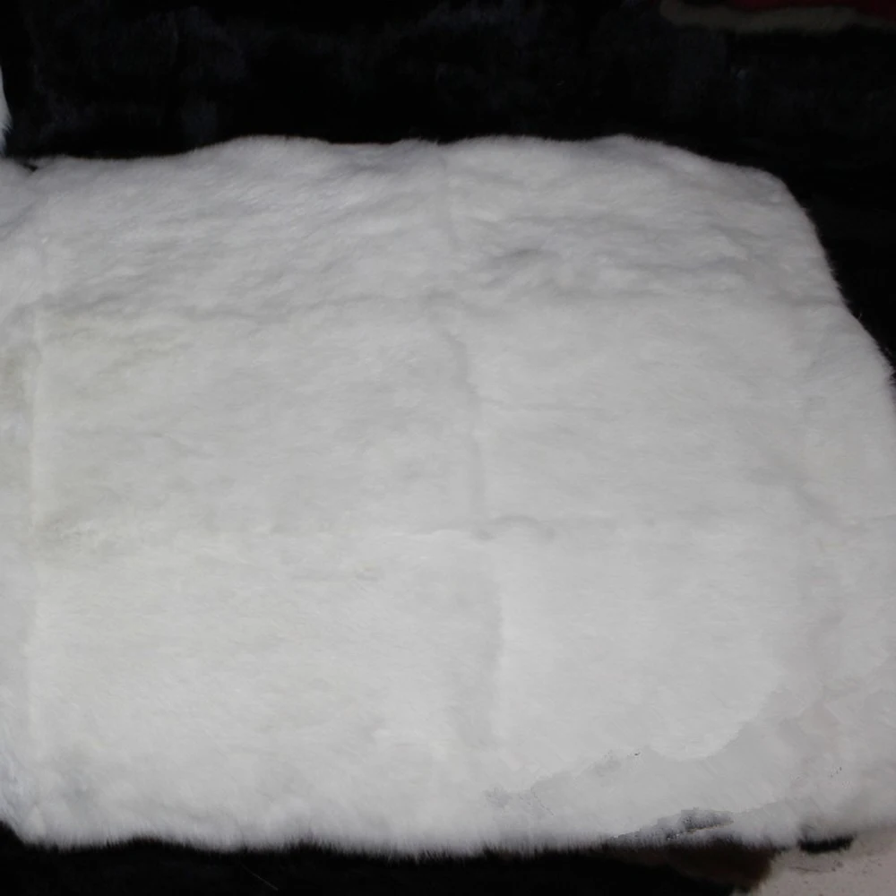 Роскошный белый меховой ковер из кролика Рекс одеяло натурального меха