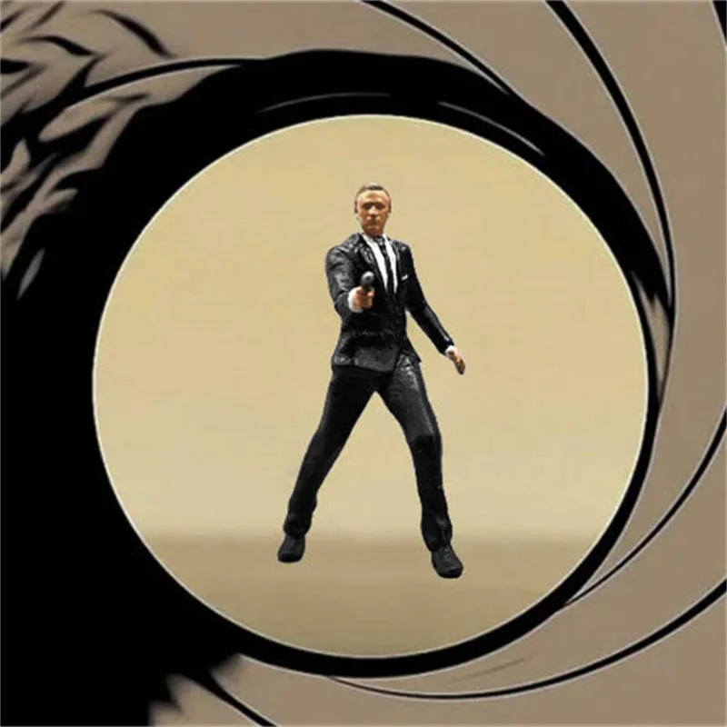 Масштаб 1/64 модель 007 подъемник пистолета Джеймс Бонд литая машинка статическая