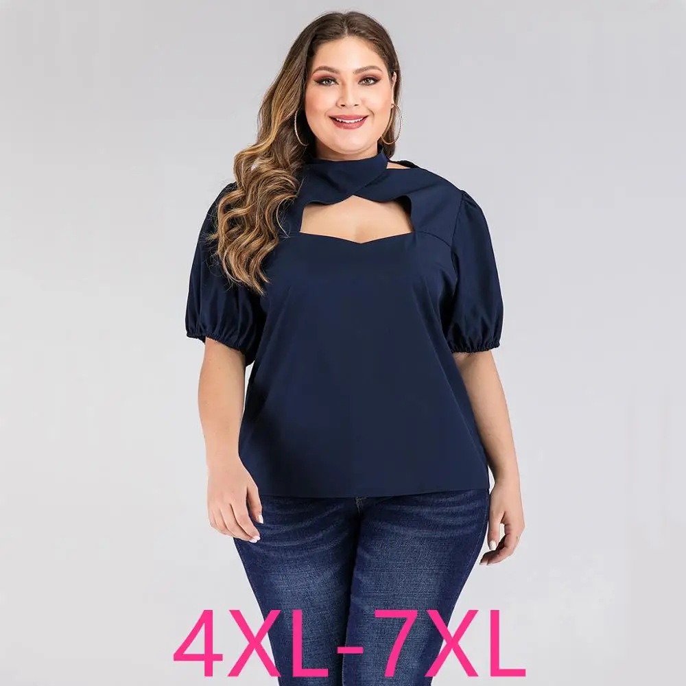2021 Новое модное летнее размера плюс Топы для женщин с коротким рукавом
