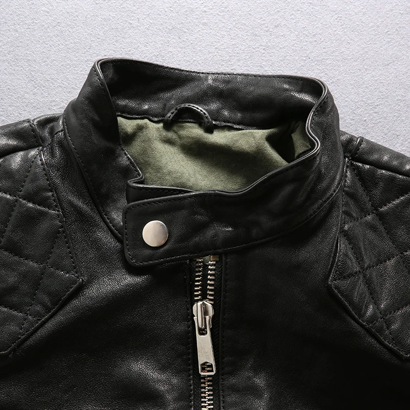 

Men Sheepskin Genuine Leather Jackets Brand Outwear Soft Coats Designer Vintage Motorcycle Rider Jacket 2021 mens coat