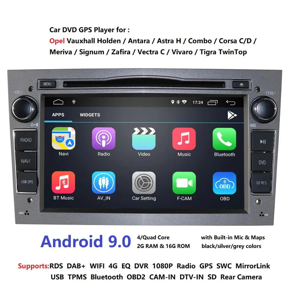 Android 9,0 4 ядерный ips экран DSP 2 DIN Автомобильный gps для opel Vauxhall Astra H G J Vectra Antara Zafira Corsa dvd-плеер