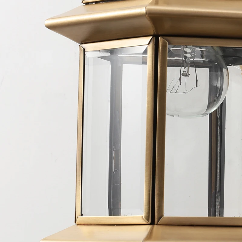 FKL Ретро настенная лампа медная наружная для двора Европейский