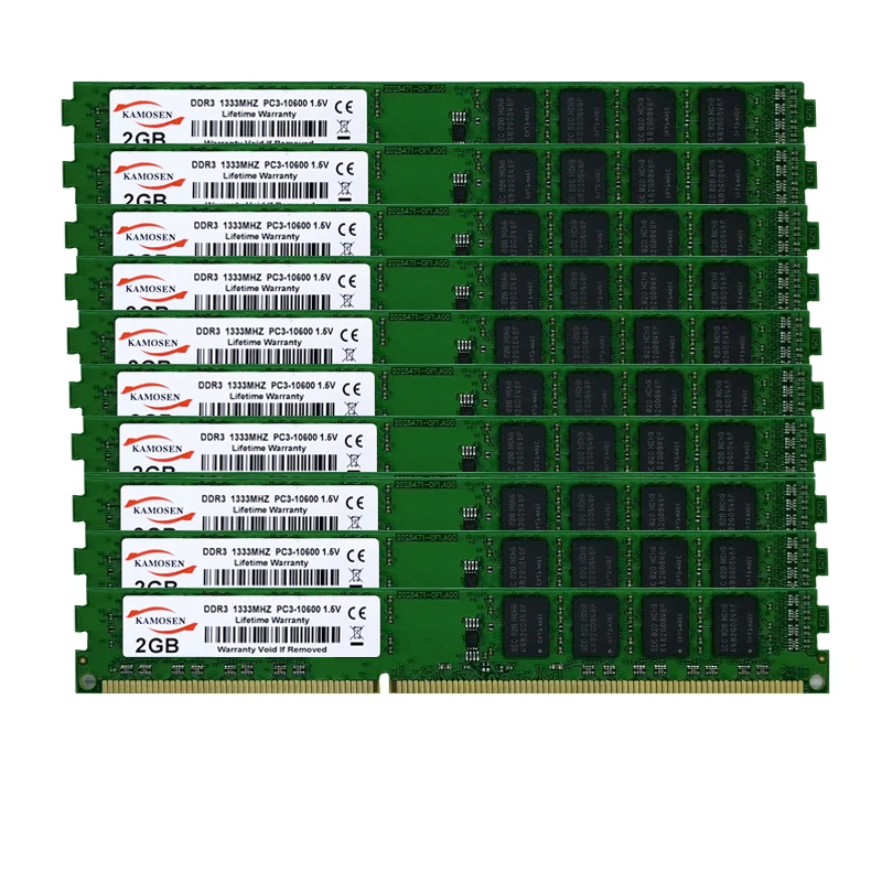 

10pcs X 2gb ddr3 1333mhz pc3-10600u desktop memory DIMM 240-pin RAM 1.5v non-ECC