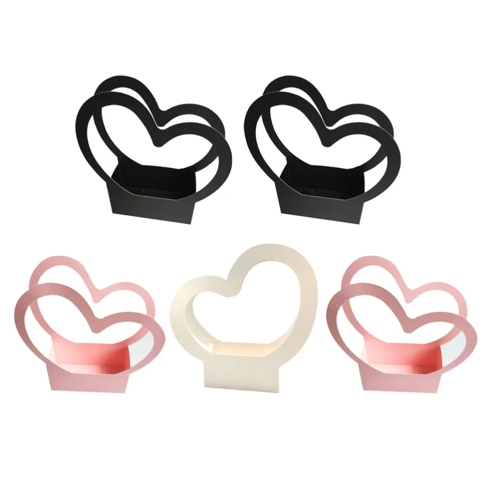 

5 Pcs Fashionable Flower Boxes Hand-held Flower Cases Simple Packaging Cases