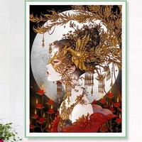chinese woman jewel cross stitch woman figure diamond mosaic painting wall decor adults crafts kit home decor diy paint