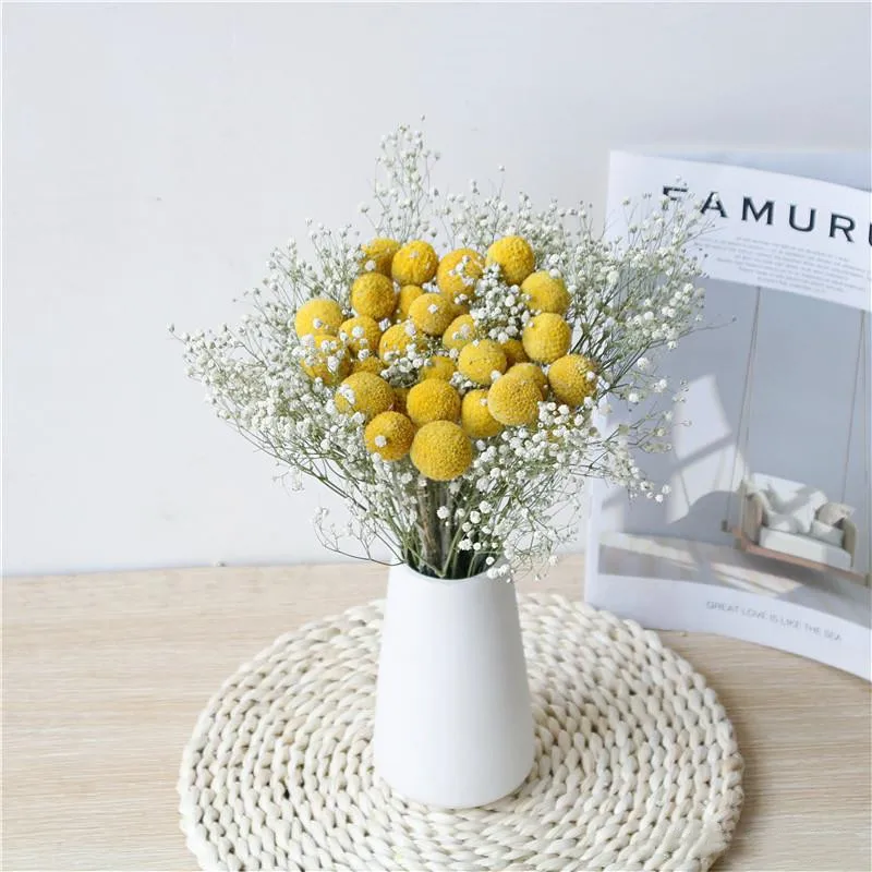 

1.5-2CM Head Natural Gold Flowers Ball For Party DIY Bouquets Home Office Wedding Decoration Table Accessories Shooting Props