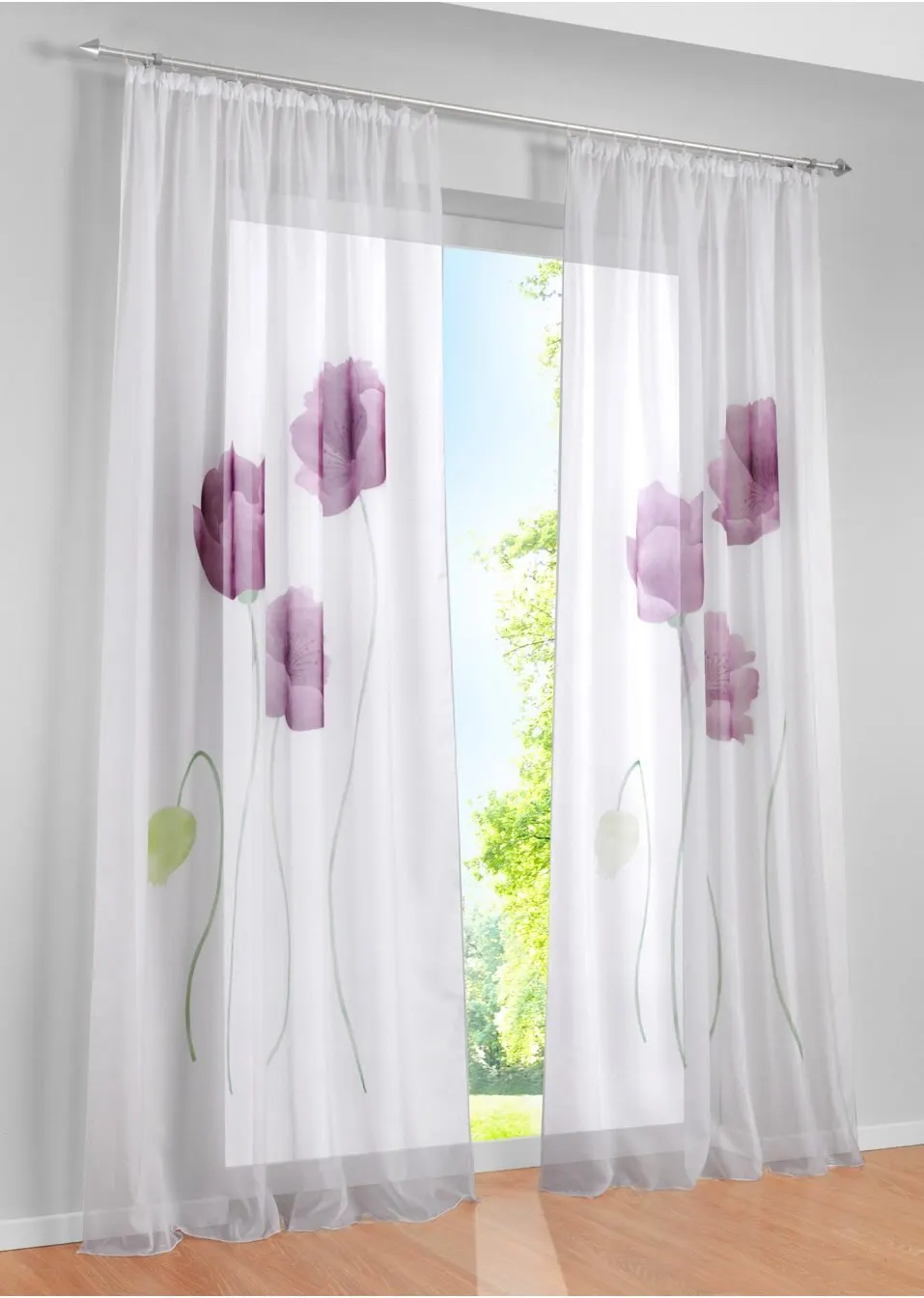 Цветочные прозрачные шторы для гостиной тюлевые занавески спальни 1 шт. | Дом и