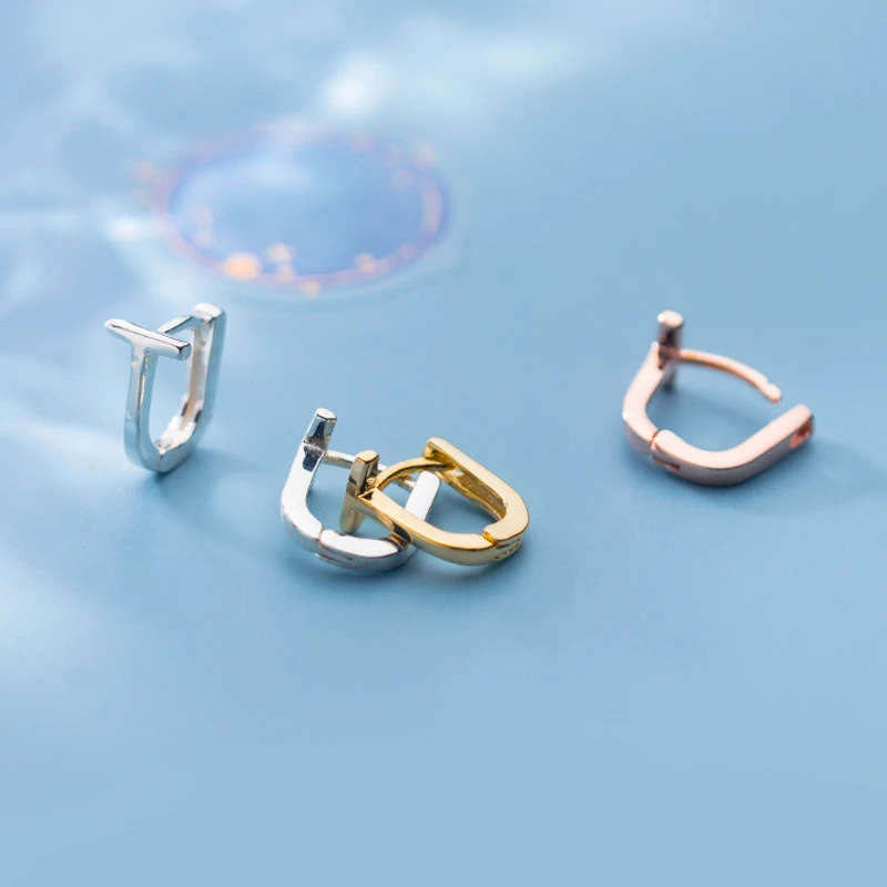 Серьги-гвоздики из настоящего серебра 925 пробы в минималистическом стиле