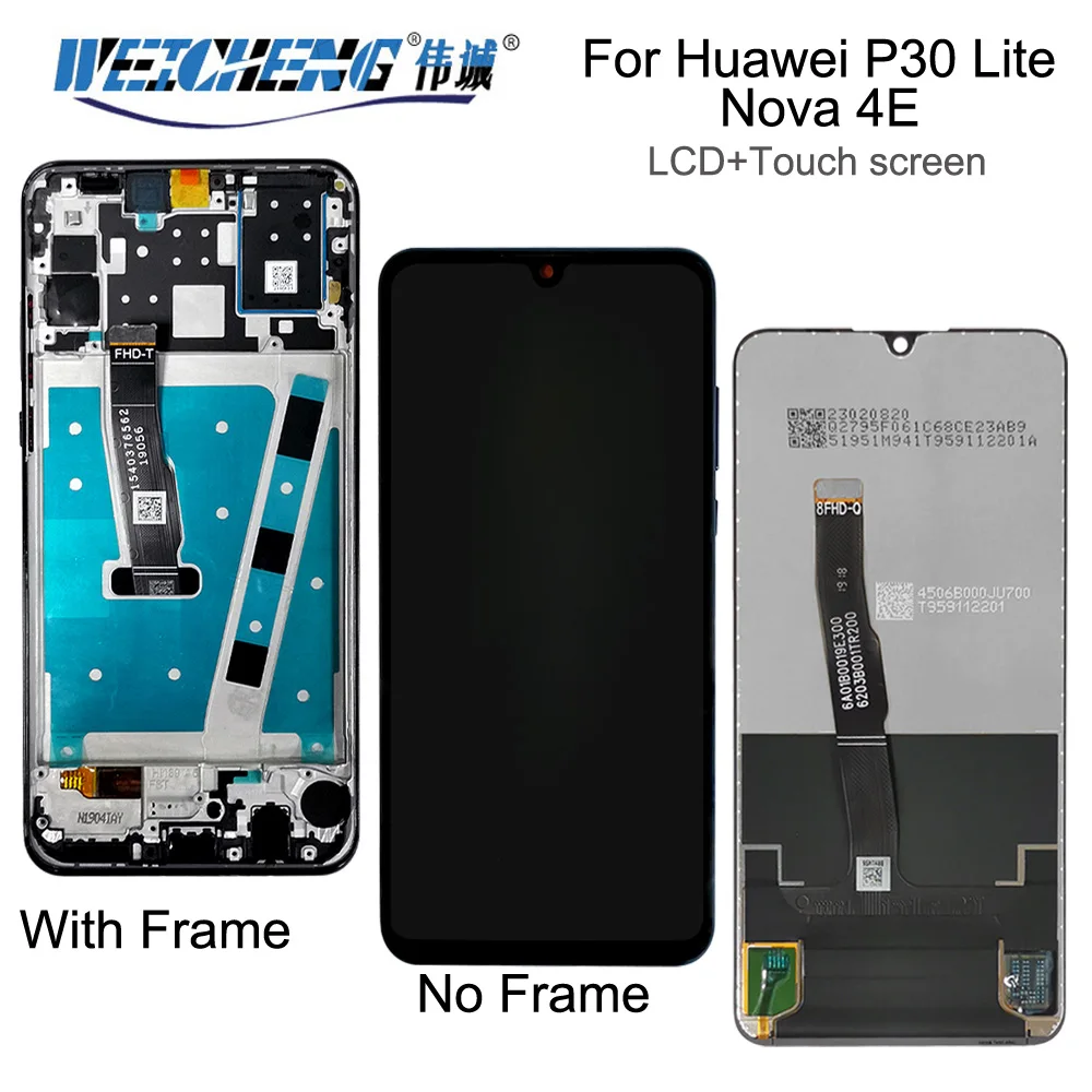 2312*1080 ЖК дисплей с рамкой для HUAWEI P30 Lite экран Nova 4e MAR LX1 LX2 AL01|Экраны мобильных