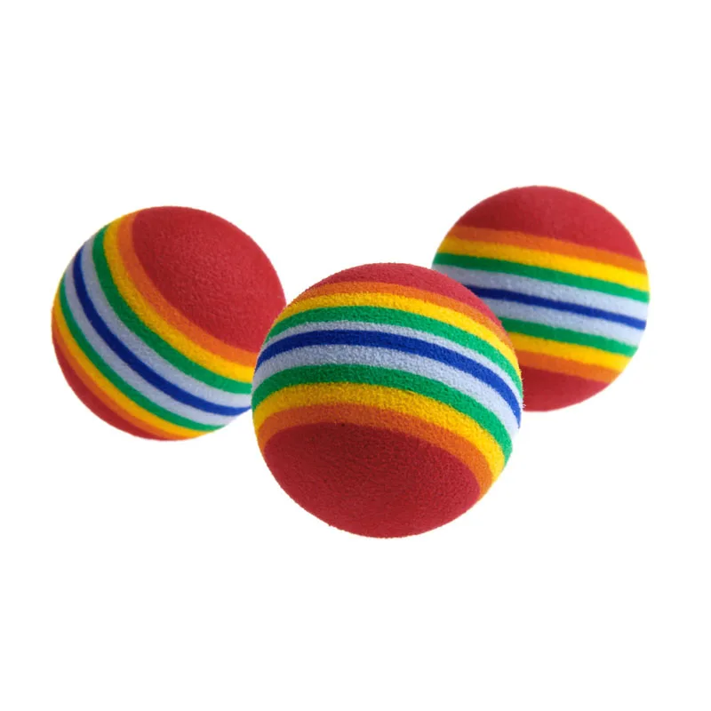 

10Pcs Colorful Pet Rainbow Foam Fetch Balls Training Interactive Dog Funny Toy 090C for cat toy
