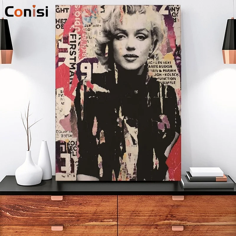 

Conisi Marilyn Monroe Wall Art Paintings Prints Sexy Beauty Canvas Poster Portrait Picture Home Decor for Bedroom Decoration