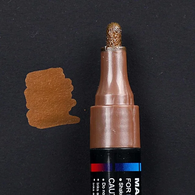 Light Brown 1Pcs Water-based Paint Metal Marker Pens Sharpie 3.0mm Gold Silver Ceramic Rock Glass Porcelain Mug Wood Fabric Canvas Painting - Цвет: Light Brown