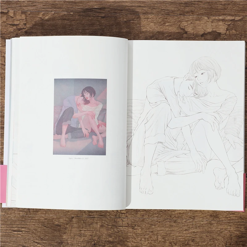 Книга-раскраска в Корейском стиле с функцией снятия стресса книга про живопись