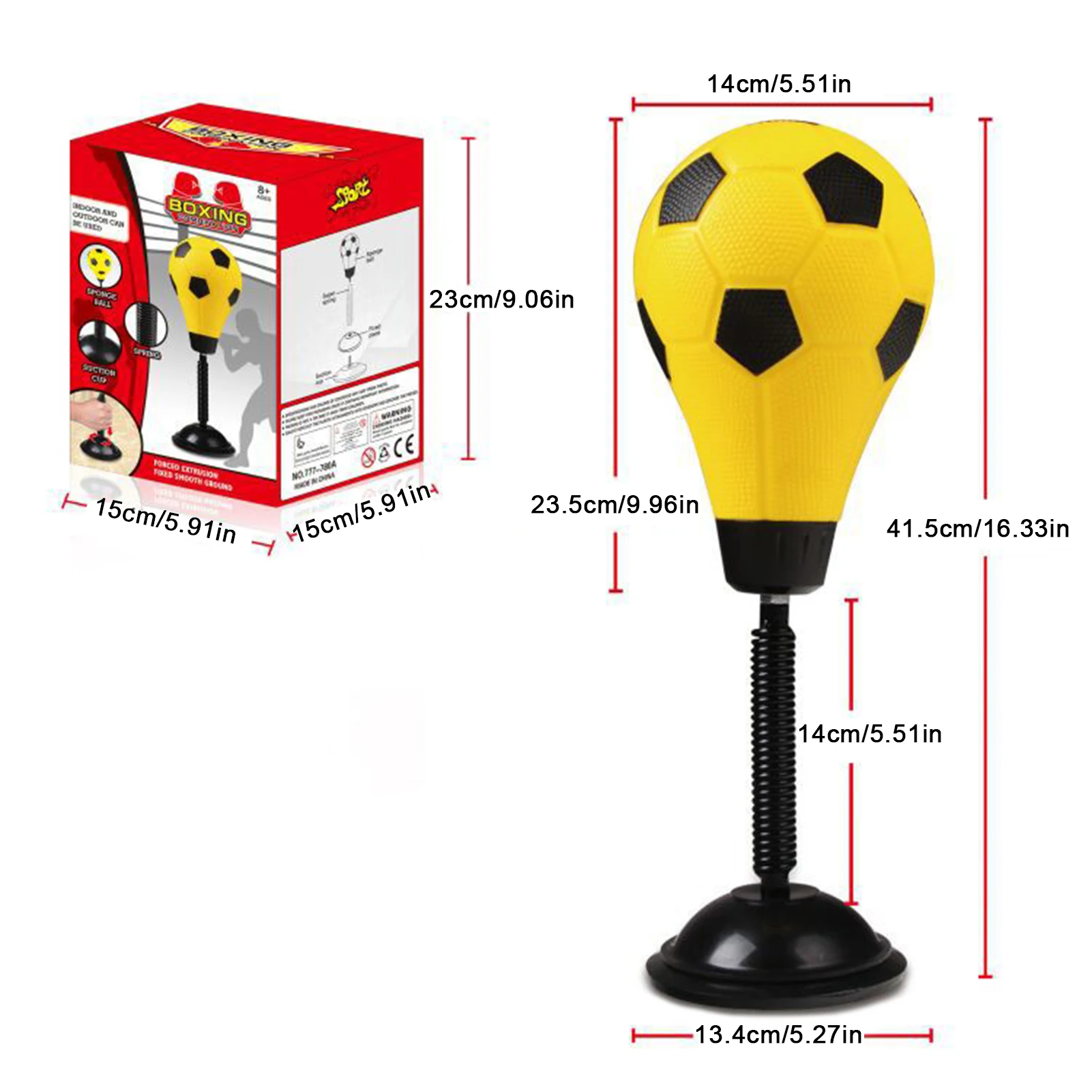 

Desktop Punching Bag Stress Buster Inflatable PU Leather Suction Cup Stress Relief Ball with Pump for Home Office Fitness