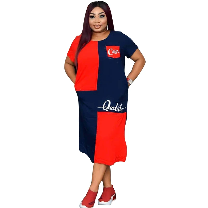 

African Dresses For Women Vetement Femme 2021 Summer Dashiki Diamonds Print T Shirt Dress African Clothes Africa Fashion Lady