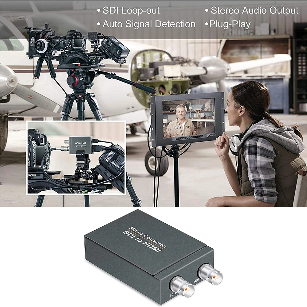 SDI к HDMI/HDMI к SDI с питанием мини 3g HD SD-SDI видео микро Конвертер адаптер с аудио Автоматическое определение формата для камеры