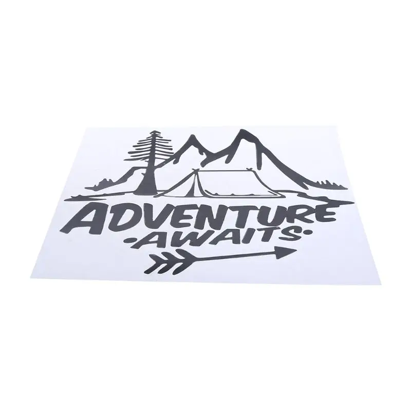 

20CM*18CM ADVENTURE AWAITS A Camping Greatested Vinyl Car Sticker Beautiful Window Decal E7CA