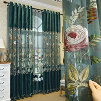 european style luxury classical high end embroidered hollow balcony villa products curtains for living dining room bedroom