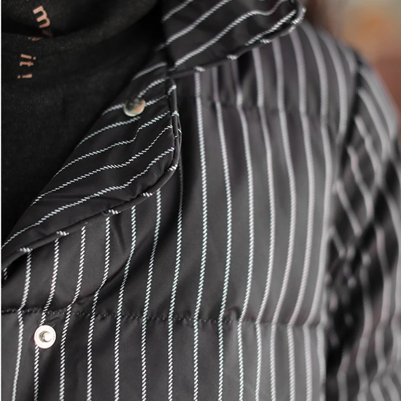 

SEDUTMO Winter Stripe Short Duck Down Coat Women Fashion Oversize Jacket Autumn Casual Thick Warm Parkas ED1337