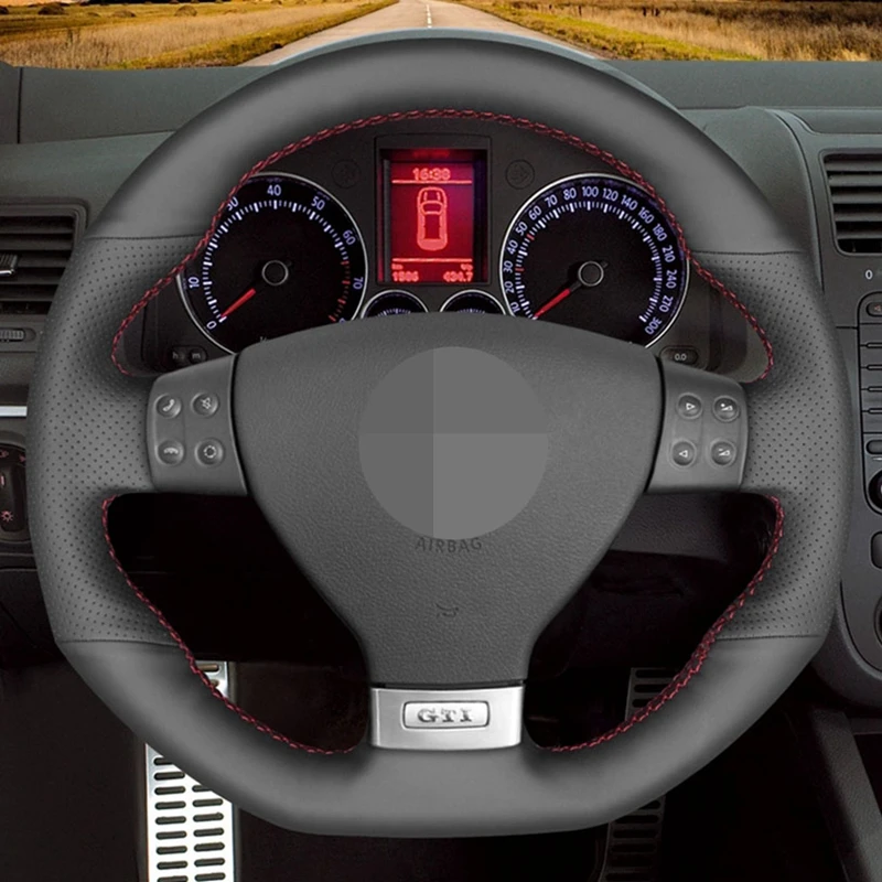 Черный Hige мягкая искусственная кожа кожаный чехол рулевого колеса автомобиля