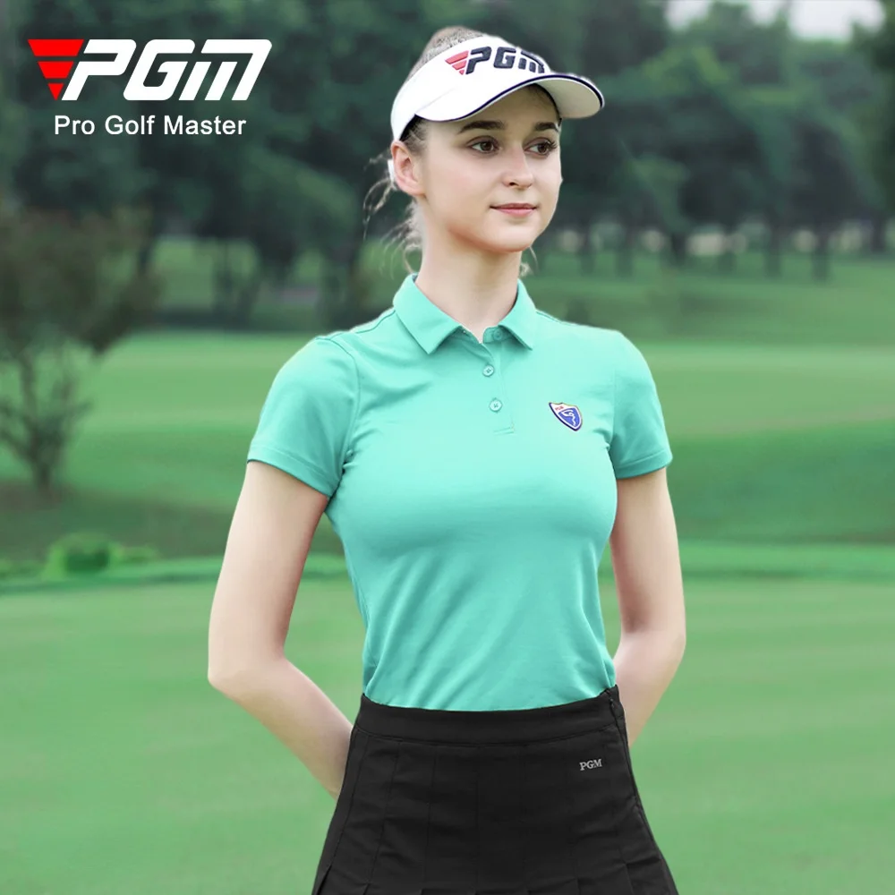 

PGM Summer Golf Shirts Ladies Short-Sleeved T Shirt Sports Slim Clothes Women Quick-Dry Breathable Golf Tennis Clothing YF442