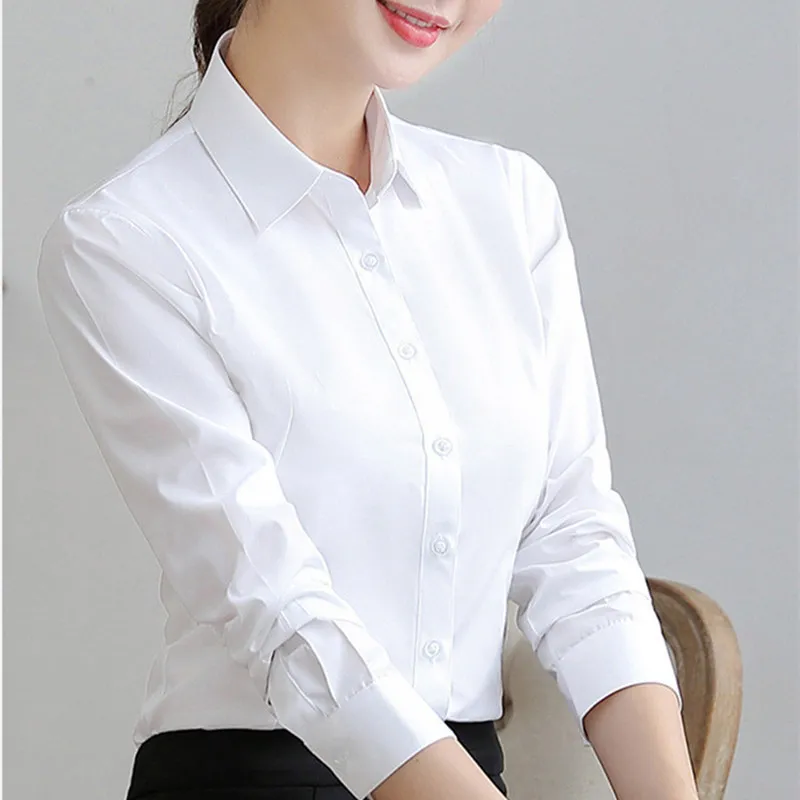 

Women Cotton Shirts Woman White Shirt Woman Long Sleeve Blouse Office Lady Pink Shirts Blouse Tops Plus Size Women Blouses 5XL