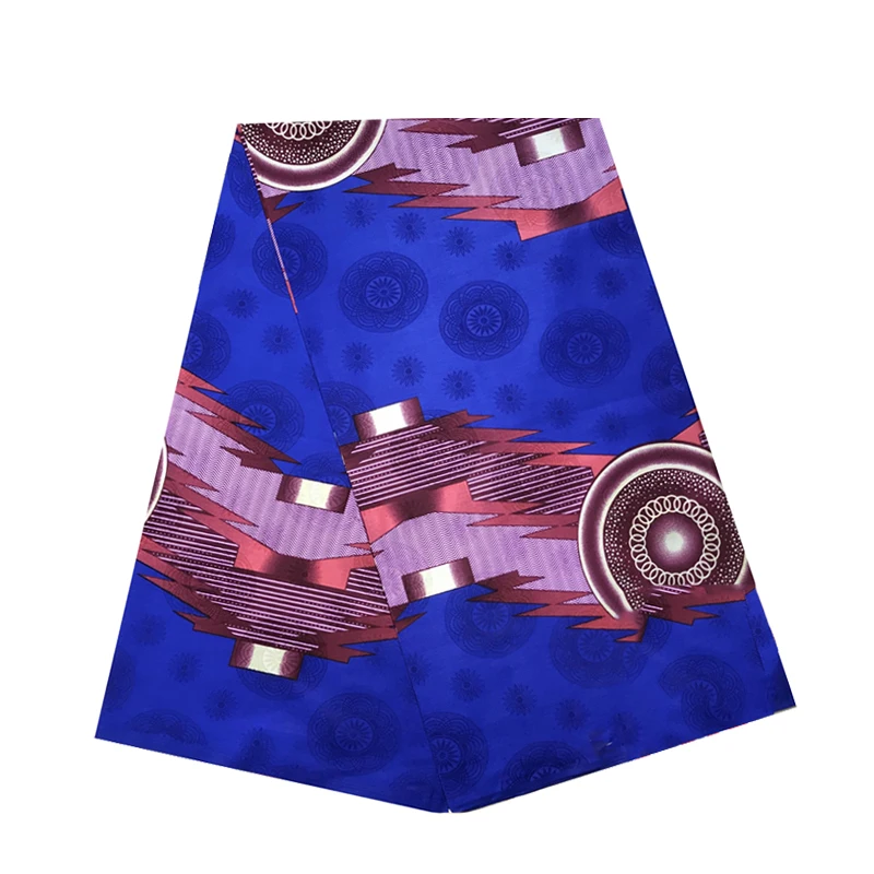 

Sewing Material For Dress Veritable High Quality 100%Soft Ankara African Wax Dye Jacquard Printed Cotton Fabric 6 Yards R-V 3-50