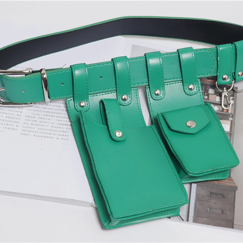 

Punk Style Women Jeans Accessories Leather Belt With Bag Casual Female Solid Pin Buckle With Adjustable Belts Cinturon Mujer