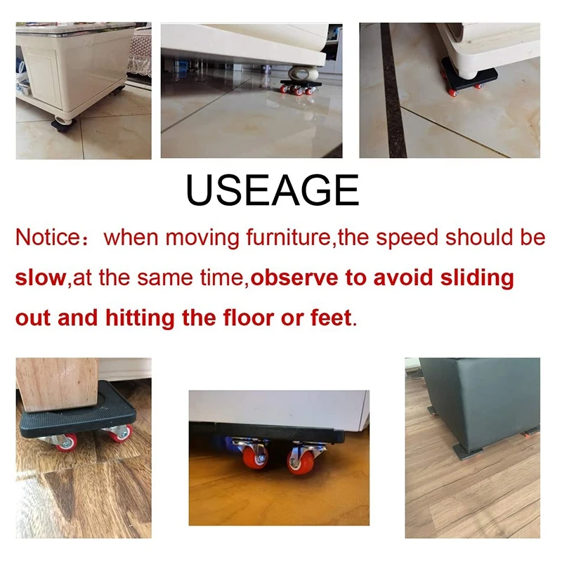 

4 PCS Moving Dolly Heavy Duty with Universal Wheel,for Furniture Appliance Moving Slider,350 Lbs Load Capacity