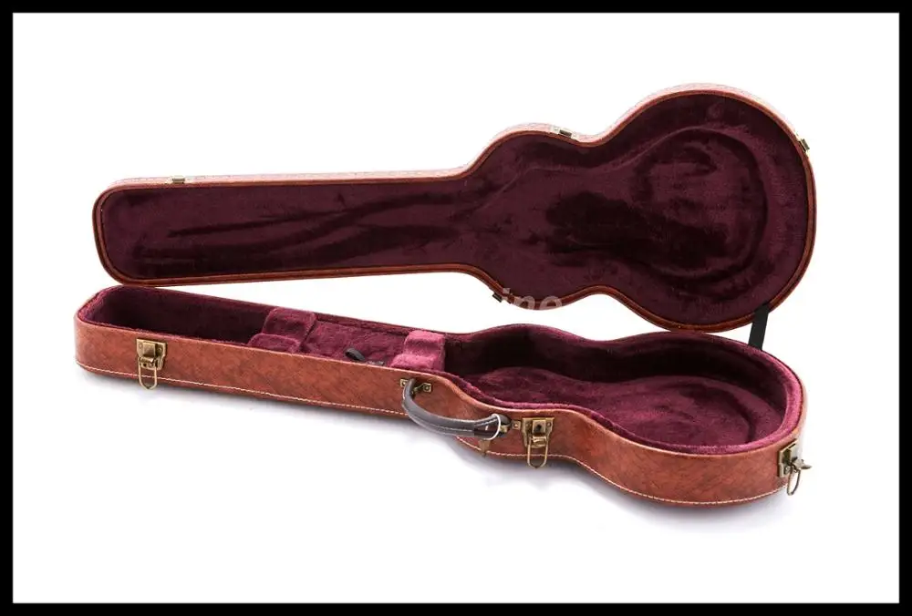

High Quality Guitar HardCase L-P3 Brown Crocodile Skin Support custom sizes Free Shipping