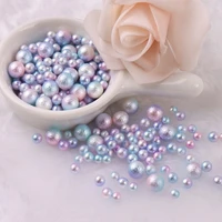 multi size wrinkle mermaid pearl beads no hole graduated color abs round imitation pearls for diy craft garments accessories