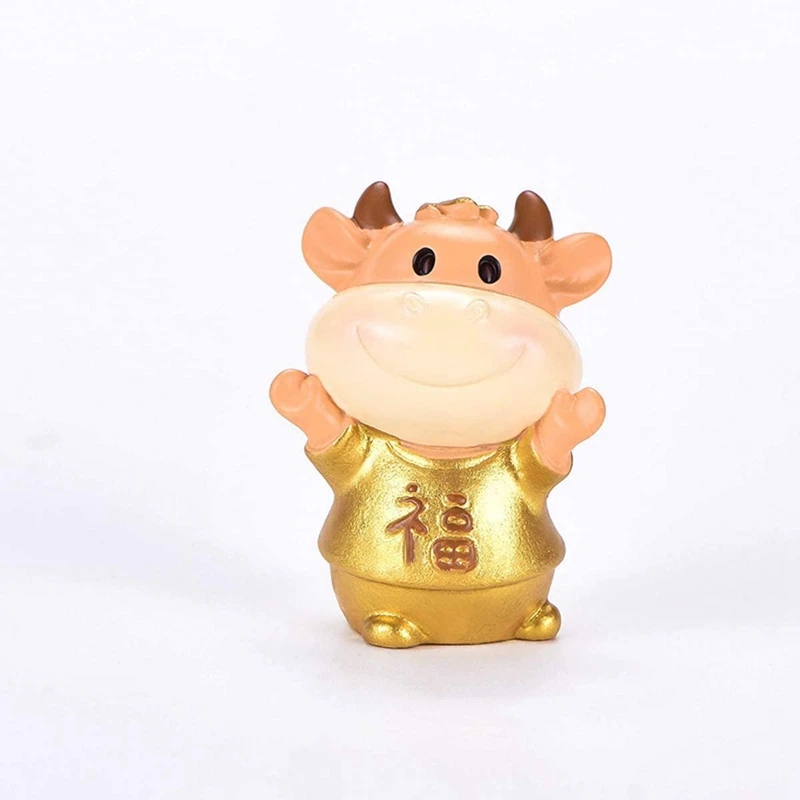 

Fortunate Cow Chinese Zodiac Year Ox Cow Cake Toppers Landscape Decor New Year Decor Fairy Garden Ornament