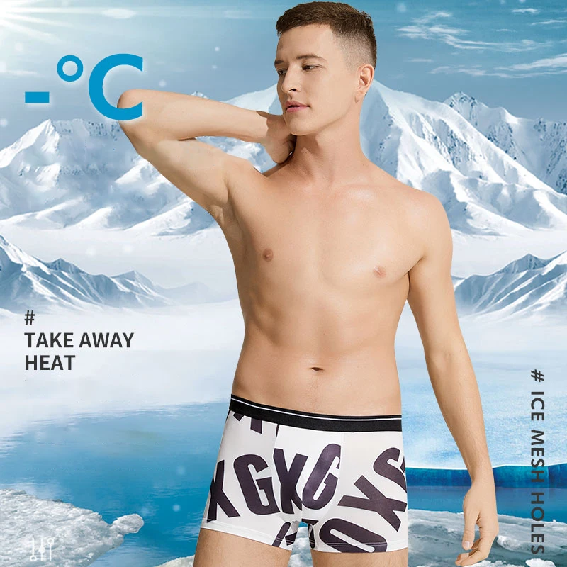 4pcs/Lot Ice Silk Sexy Men's underwear Men Briefs Seamless Breathable Panties Bikini Solid Mens Boxes Low Waist Soft Underwear