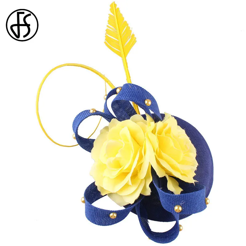 Женская вуалетка с перьями FS Шляпка из искусственных перьев свадебный головной