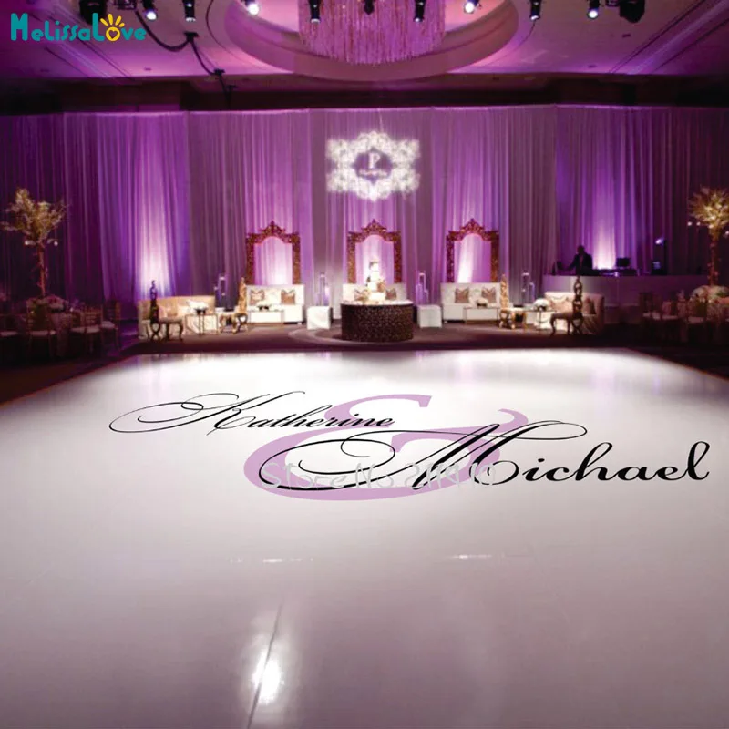 Напольные наклейки на свадьбу индивидуальное имя и цвет наклейка пол для