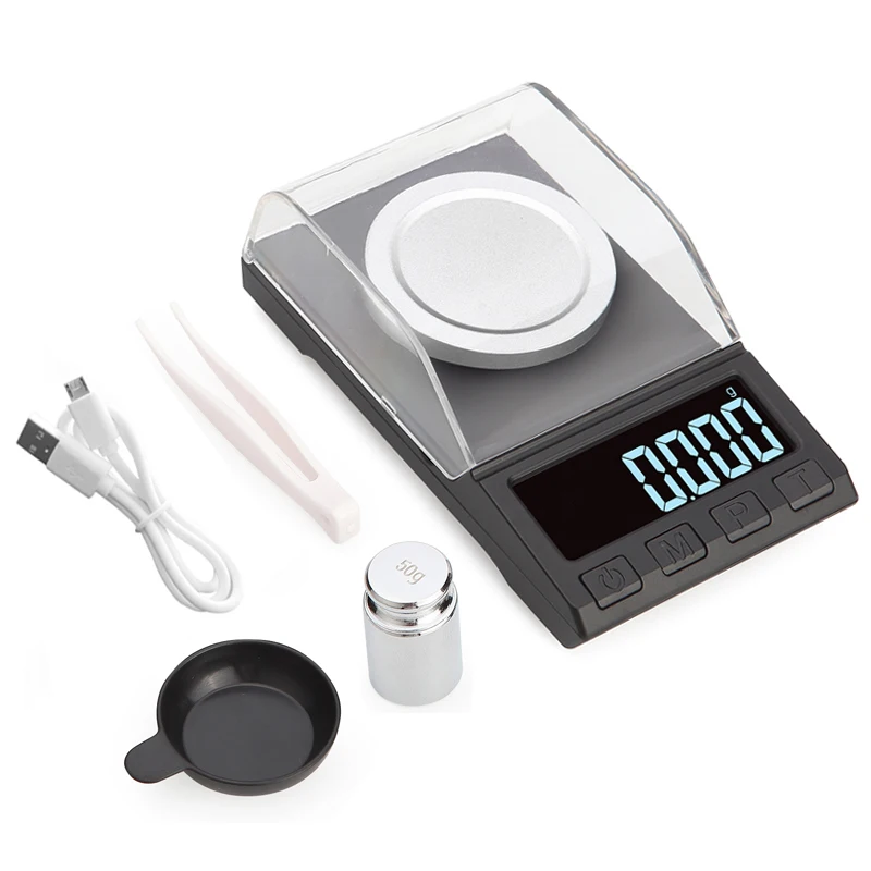 Digital Milligram Scale High Precision 0.001g Pocket Jewelry Gold Lab Carat Weigh Scales with Calibration Weights Tweezers | Инструменты