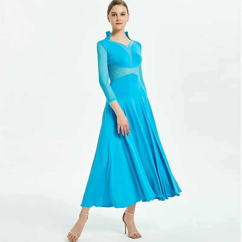 Платье для танца вальса длинное платье бальной комнаты женский костюм танго с