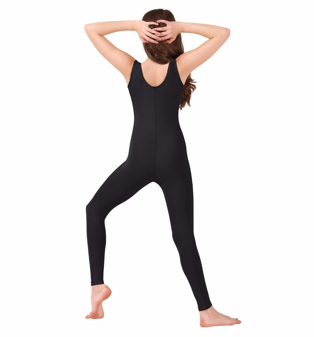

Women Black Tank Unitard Women V One-Piece Lycra Ballet Sleeveless Full Body Jumpsuit Dance Costumes Gyms