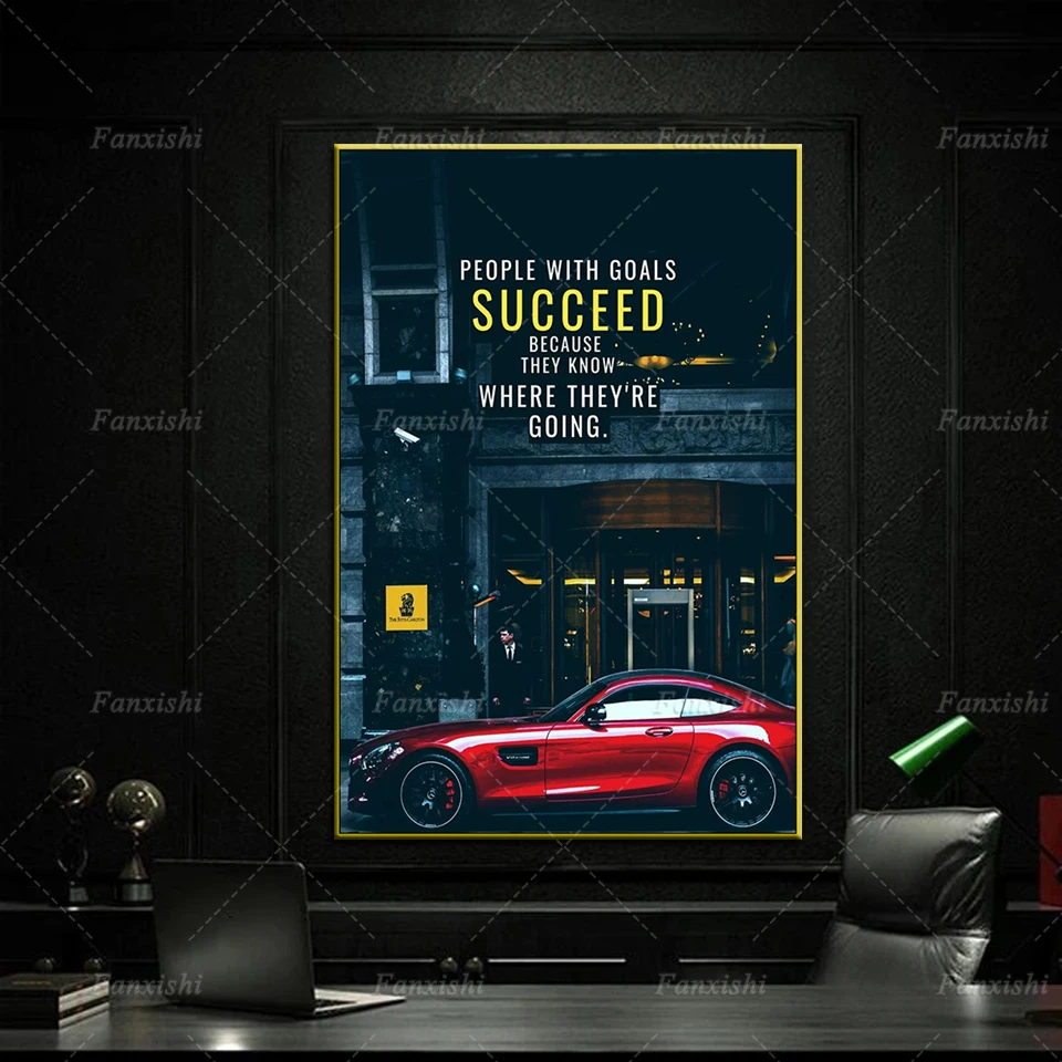 

People With Goals Succeed Inspirational Painting Posters Modern Motivational Print Art Canvas Modular Wall Pictures Office Decor