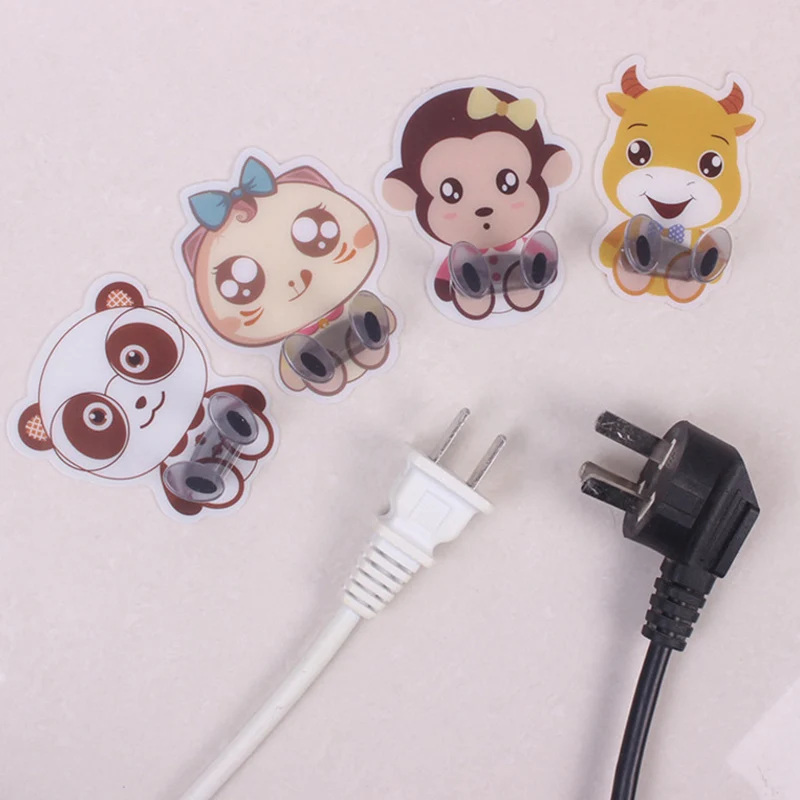 

Cartoon Seamless Plug Hook Multi-function Wire Finishing Device Cable Holder Power Plug Socket Hook Bag Hanger Organizer Racks