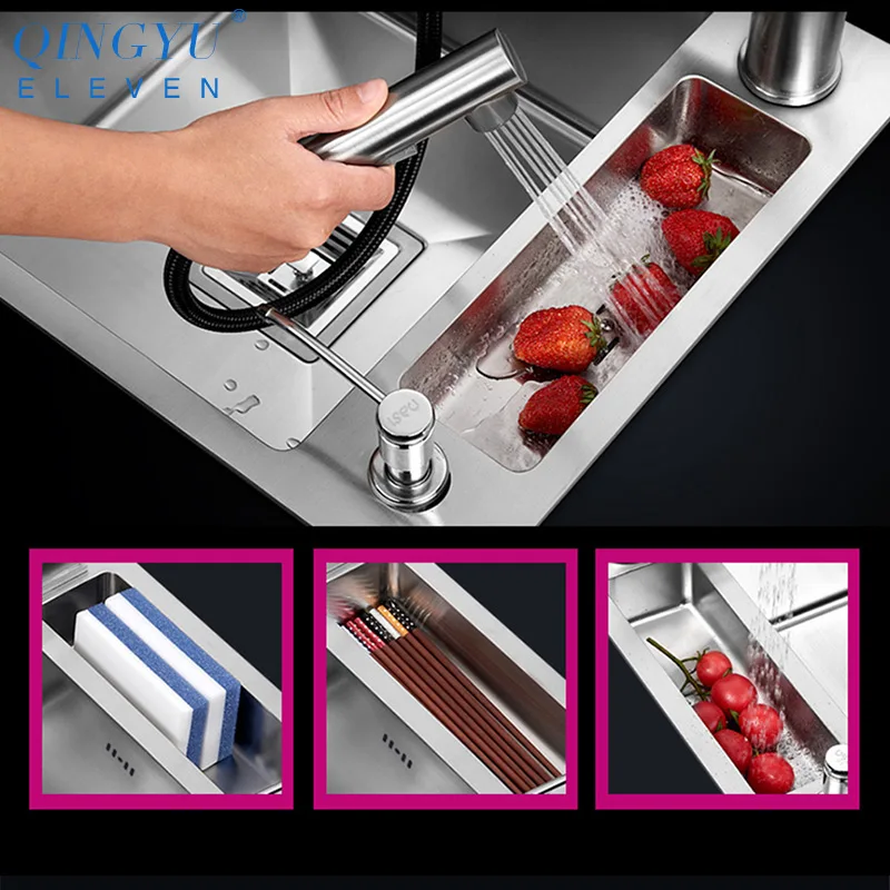 Матовая кухонная барная столешница ручной работы из нержавеющей стали 304