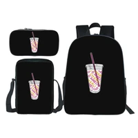 charli damelio backpack 3 piecesset teens school bag boys girl pencil case crossbody bags kids purse bag knapsack gift