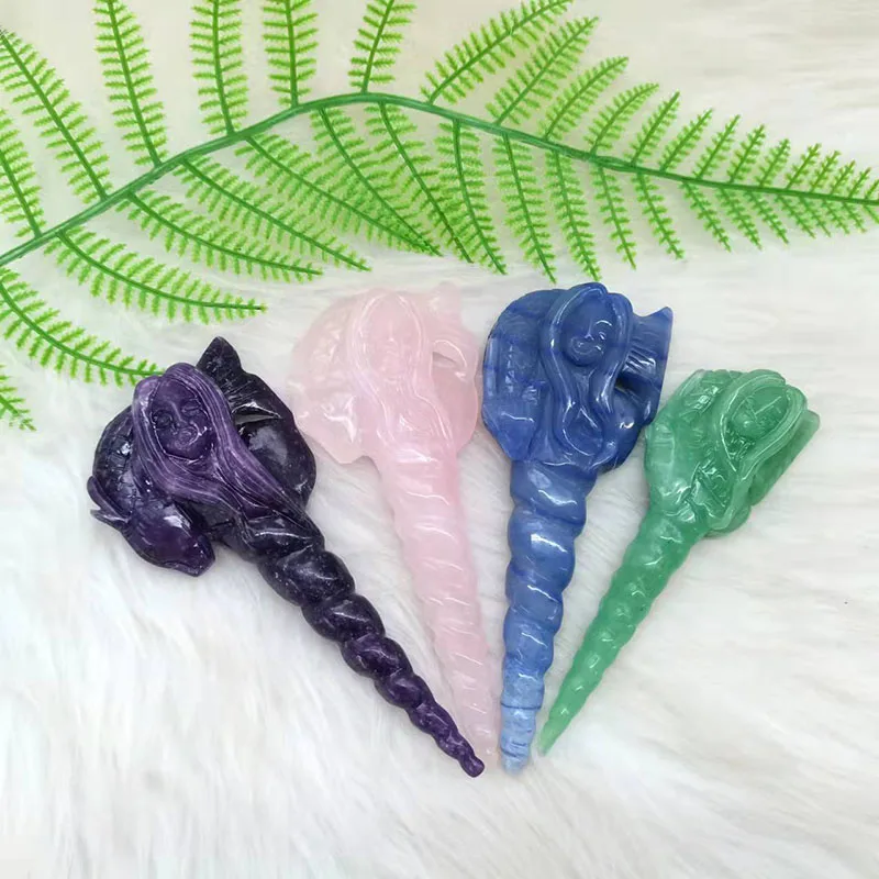 

15CM Mace Girl Natural Crystal Hand Carved Rose Quartz Mace Girl For Home Decoration And Gift SWJ