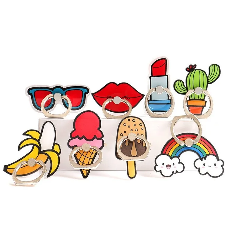 

Finger Ring Banana Cactus Mobile Phone Stand Holder Ice Cream Smartphone Holder Stand for Iphone Xiaomi All Phone