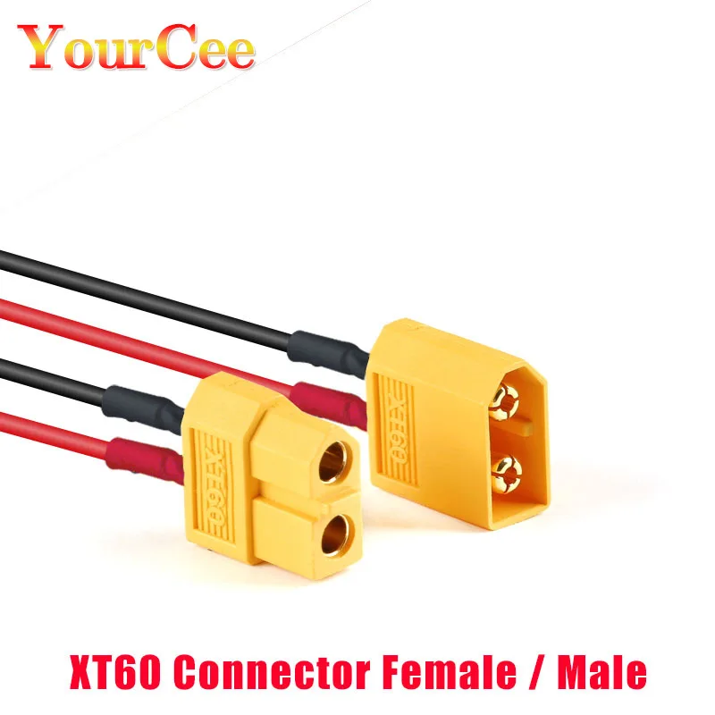 Коннектор XT60 Мама/папа штекер с корпусом силиконовый провод 10 см вилка типа банан