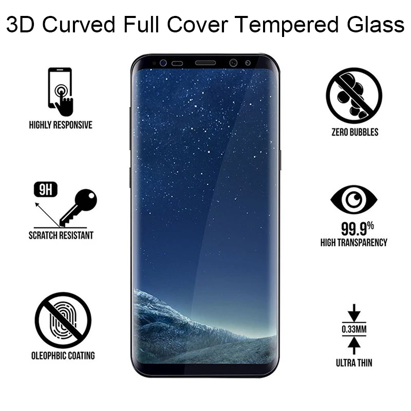 Защитное стекло для Samsung Galaxy S9 S8 Plus S6 S7 Edge Note 8 9 | Мобильные телефоны и аксессуары