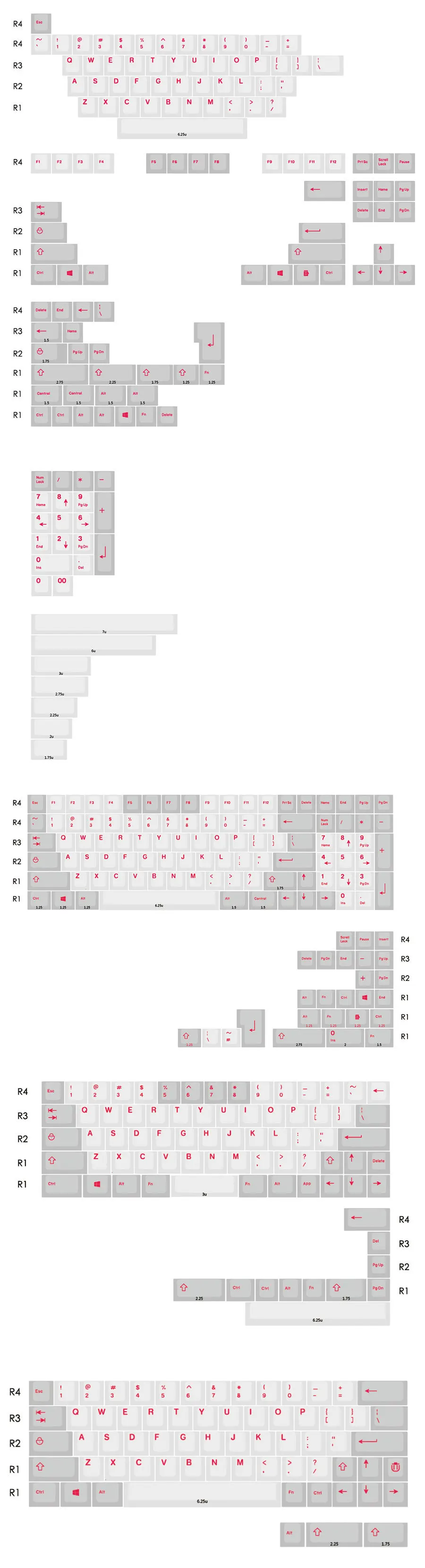 Красный шрифт краситель Sub Keycaps набор толстый PBT пластик 139 Вишневый профиль механическая клавиатура Gh60 Xd60 Xd84 Cospad Rs96 Zz96 Fc660