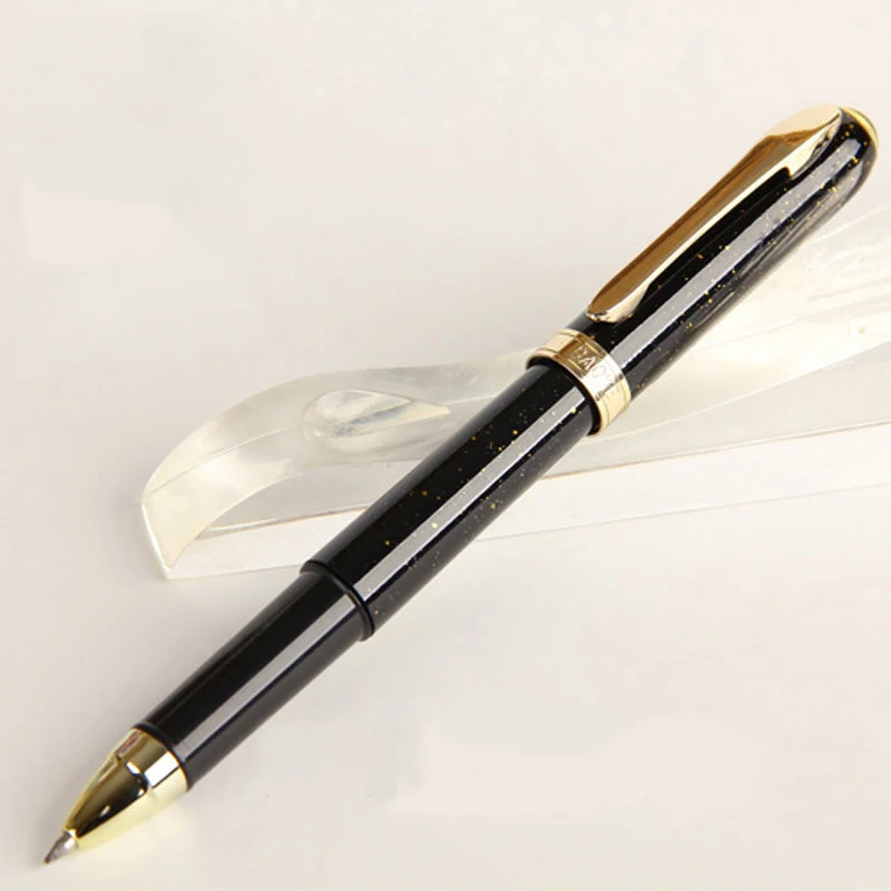 Гелевая ручка большой емкости чернила 0 5 мм черные Золотой/Серебряный пластик